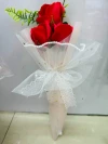 Three lit soap roses, carnations, dried flowers and preserved flowers for Teachers' Day, Valentine's Day and Women's Day. Mother's Day artificial carnation bouquet, single stem details Picture